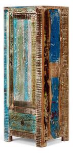 Masivní koupelnová vysoká komoda Blue Lagoon z mangového dřeva, lakovaná, barevná – 50×45×135 cm