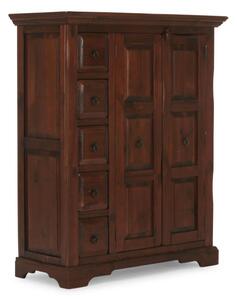 Masivní komoda Highboard Catana z borovice, hnědá, lakovaná – 107×45×130 cm