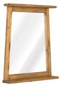 Masivní koupelnové zrcadlo Rangún z recyklované borovice, lakované, hnědé – 70×12×77 cm