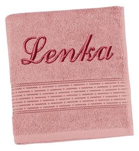 BELLATEX Froté ručník proužek s výšivkou jména Burgundy 50x100 cm