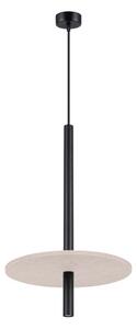 Černé/béžové kovové závěsné svítidlo ø 30 cm Rilu – Sollux