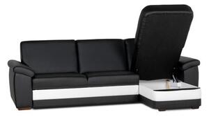 Rohová sedací souprava Bonita, pravá, černá / bílá (tiguan 109/110)