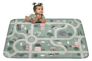 Vesna | Dětský koberec Ultra Soft Silnice světle zelený 130x180 cm