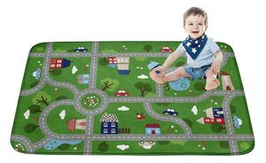 Vesna | Dětský koberec Ultra Soft Silnice zelený 130x180 cm