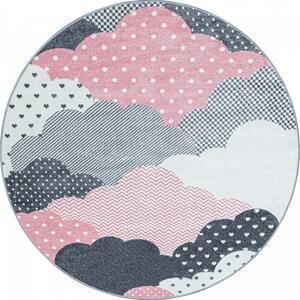 Hans Home | Dětský kusový koberec Bambi 820 pink kruh - 120x120 (průměr) kruh