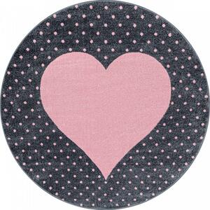Hans Home | Dětský kusový koberec Bambi 830 pink kruh - 120x120 (průměr) kruh