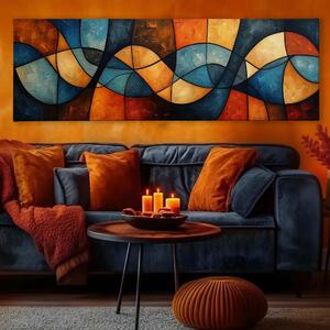 Obraz na plátně - Symbiotické rytmy FeelHappy.cz Velikost obrazu: 120 x 40 cm