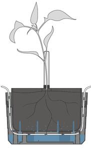 PLASTIA s.r.o. Samozavlažovací závěsný květináč (žardina) Berberis 30 cm, šedomodrá