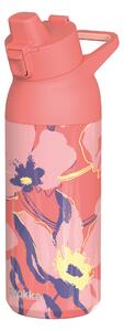 Nerezová sportovní láhev s pítkem Tide, 700ml, Quokka, coral sketch