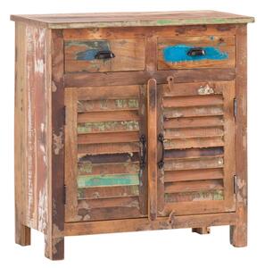 Masivní komoda Wakefield z recyklovaného dřeva, lakovaná, vícebarevná – 85×42×90 cm
