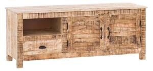 Masivní TV stolek Caribou z mangového dřeva, lakovaný, přírodní barva – 150×50×60 cm
