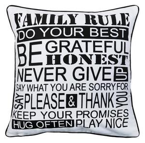 Povlak SMART family rule bíločerná 45 x 45 cm