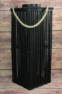 Proutěný lucerna s úchytkou - černý (v. 59,5 cm) moderní stylu