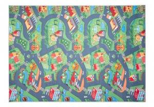 Makro Abra Dětský kusový koberec FLANNEL PRINTED B-601 Uličky Město zelený šedý Rozměr: 140x200 cm