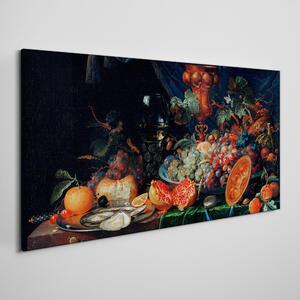 Obraz na plátně Obraz na plátně Zátiší ovoce a ústřice
