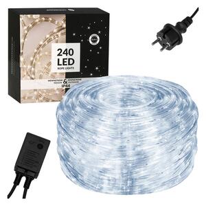 LED světelná hadice - 10m, 240LED, 8 funkcí, IP44, studená bílá