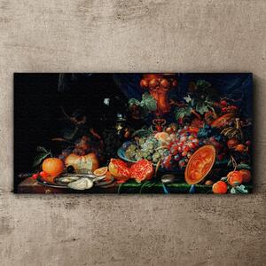 Obraz na plátně Obraz na plátně Zátiší ovoce a ústřice