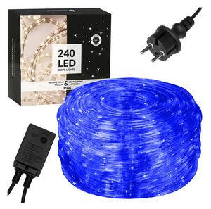 LED světelná hadice - 10m, 240LED, 8 funkcí, IP44, modrá