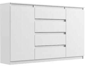 Komoda 160 cm zásuvky dveře skříňka FRAMIRE R-160-S4 bílá