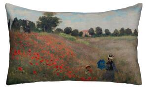 Povlak ART VELVET monet-pole vlčích máků zelenočervená 30 x 50 cm