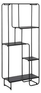Černý kovový regál 76x180 cm Sleco – Ixia