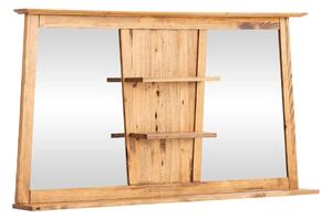 Masivní koupelnové zrcadlo Rangoon z borovice, lakované – 140×72 cm