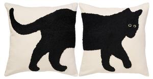 Povlak BLACK CAT - set 2 ks smetanovočerná 45 x 45 cm