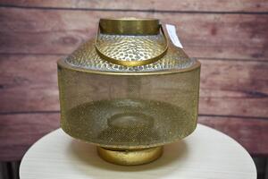 Plechová lucerna se sklem (30x30x29,5cm) - zlatá venkovský stylu