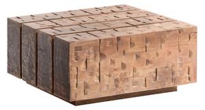 Masivní konferenční stolek Otara z mangového dřeva, lakovaný, hnědý – 70×70×35 cm