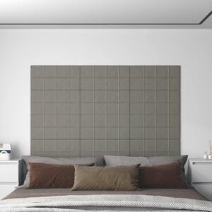 Nástěnné panely 12 ks světle šedé 60 x 30 cm samet 2,16 m²