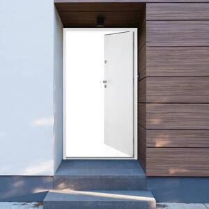 Vchodové dveře bílé 90 x 200 cm hliník