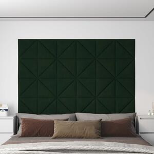 Nástěnné panely 12 ks tmavě zelené 30x30 cm samet 0,54 m²