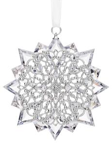 Preciosa skleněná ozdoba Vánoční ornament 19, český křišťál, bílá