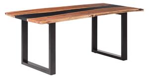 Masivní jídelní stůl Black River z mangového dřeva, lakovaný, hnědý – 140×90 cm