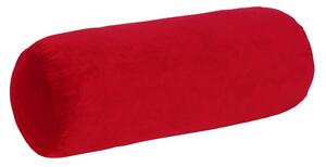Polštářek - válec VELVET červená 15 x 40 cm
