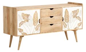 Masivní skříňka pod umyvadlo Barani z mangového dřeva, lakovaná, hnědá – 150×42×75 cm