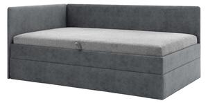 Jednolůžková postel 110 cm Optoman (tmavě šedá) (s roštem a matracem) (s úl. prostorem)