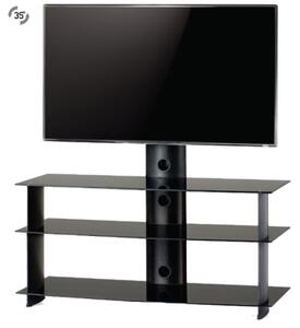 Televizní stolek SONOROUS PL 2130 (černé sklo + černé alu)