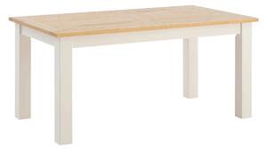 Masivní jídelní stůl Capera z borovice a MDF, lakovaný, bílá/hnědá – 160x90 cm