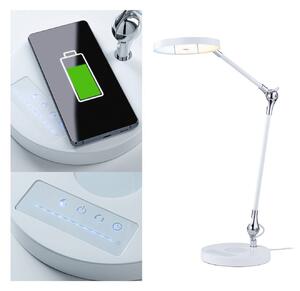 Paulmann Numis LED stolní lampa dobíjecí, bílá, stmívatelný, Bílá / opál, Pracovna / kancelář, Hliník, Moderní