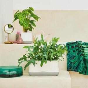 Samozavlažovací květináč taška Yula 15x35 cm, bílá + zelená