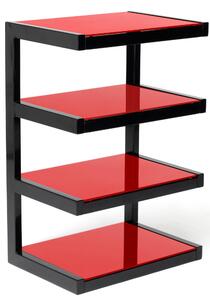 Hifi stolek ESSE HIFI (černý rám + červené sklo)