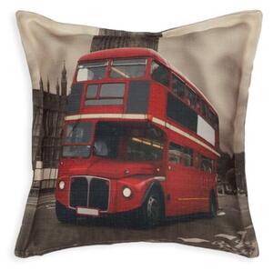 Povlak ART london bus béžovošedočervená 45 x 45 cm