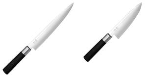 Plátkovací nůž KAI Wasabi Black, 230 mm + Malý šéfkuchařský nůž KAI Wasabi Black, 150 mm