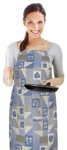 BELLATEX Kuchyňská zástěra EMA patchwork modrý zástěra 67x84 cm