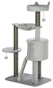 Odpočívadlo a škrabadlo pro kočky s jeskyní a vyhlídkami, světle šedé, výška 113 cm D30-565V00LG