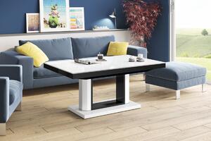 AURIS MINI bíločerný - Luxusní konferenční stolek s proměnnou délkou i výškou