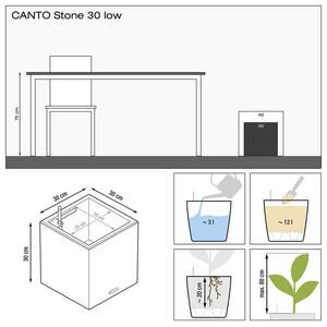 Samozavlažovací květináč Canto Stone Square průměr 40 cm, bílá +