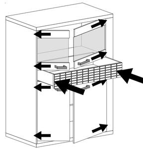 Obývací sestava NATURAL (4+5+11+12) dub ribbeck/kostka Nábytek | Obývací pokoj | Obývací stěny