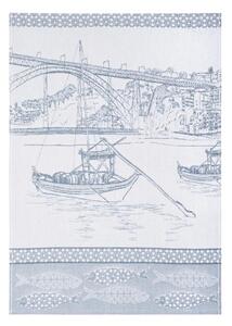 Utěrka DESIGN rybářská loď modrobílá 50 x 70 cm